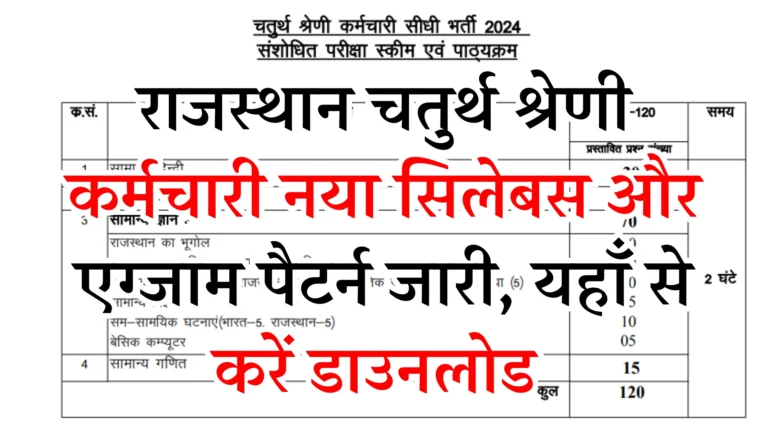 Rajasthan Group D Syllabus 2025